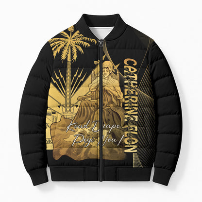 Catherine Flon Haiti Flag Day Bomber Puffer Jacket National Heroine Koud Drapo Peyi Nou