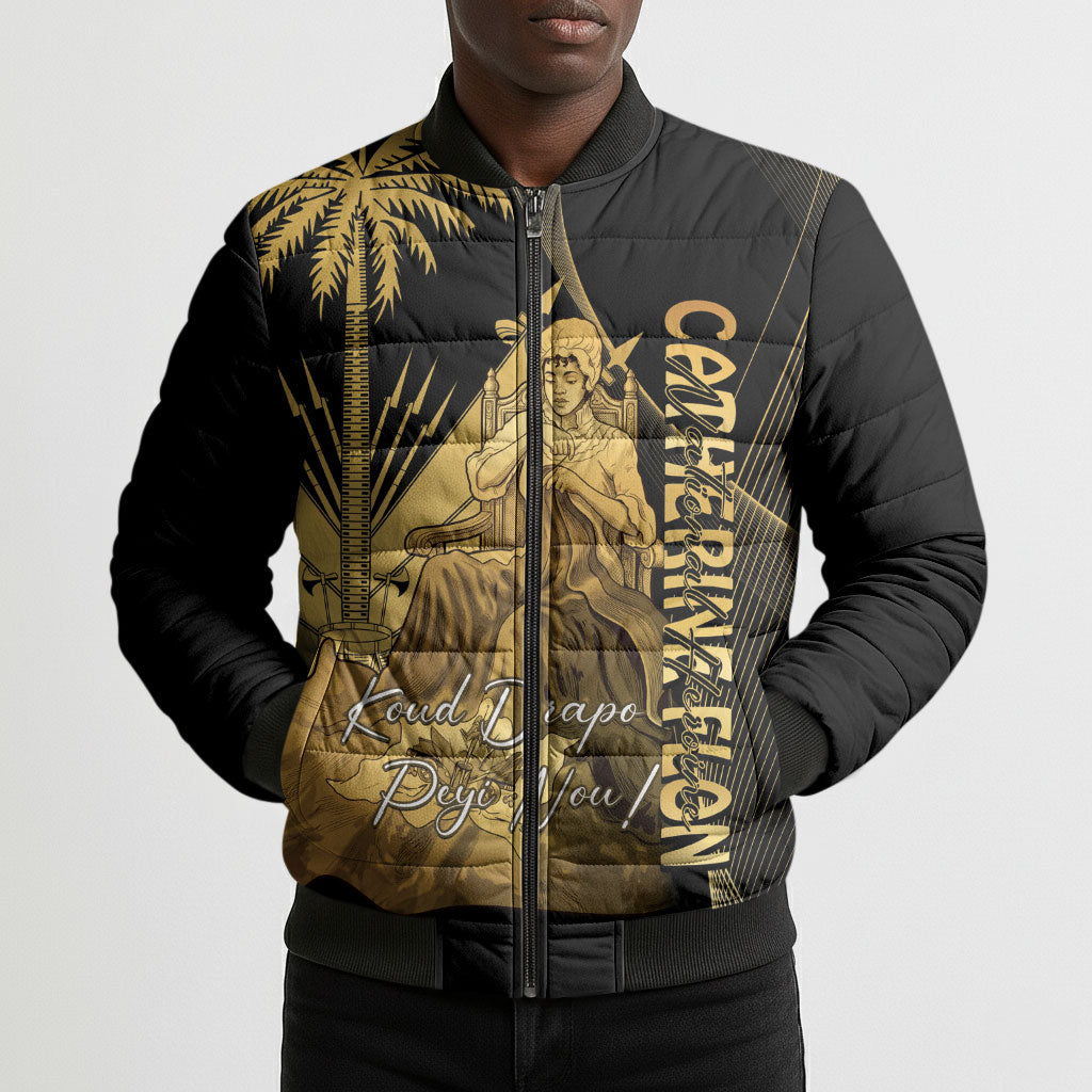 Catherine Flon Haiti Flag Day Bomber Puffer Jacket National Heroine Koud Drapo Peyi Nou