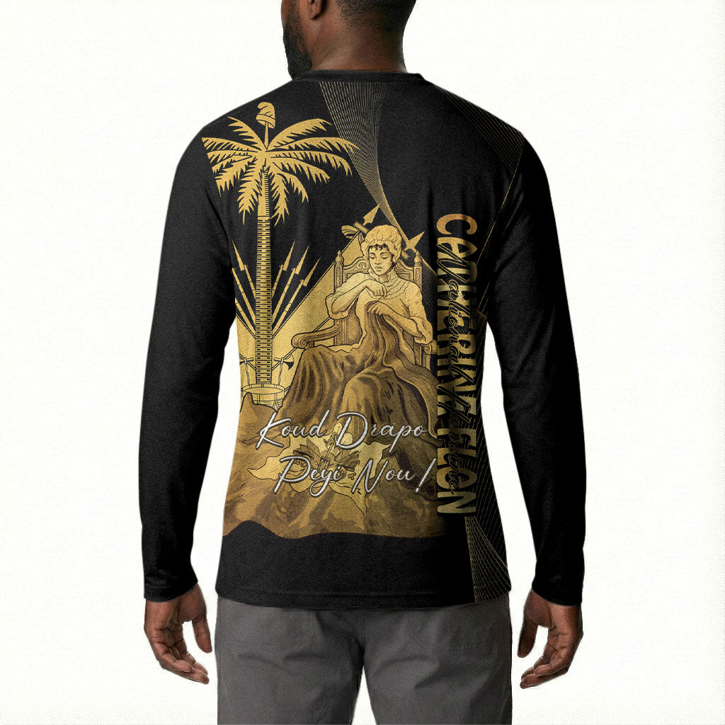 Catherine Flon Haiti Flag Day Button Sweatshirt National Heroine Koud Drapo Peyi Nou