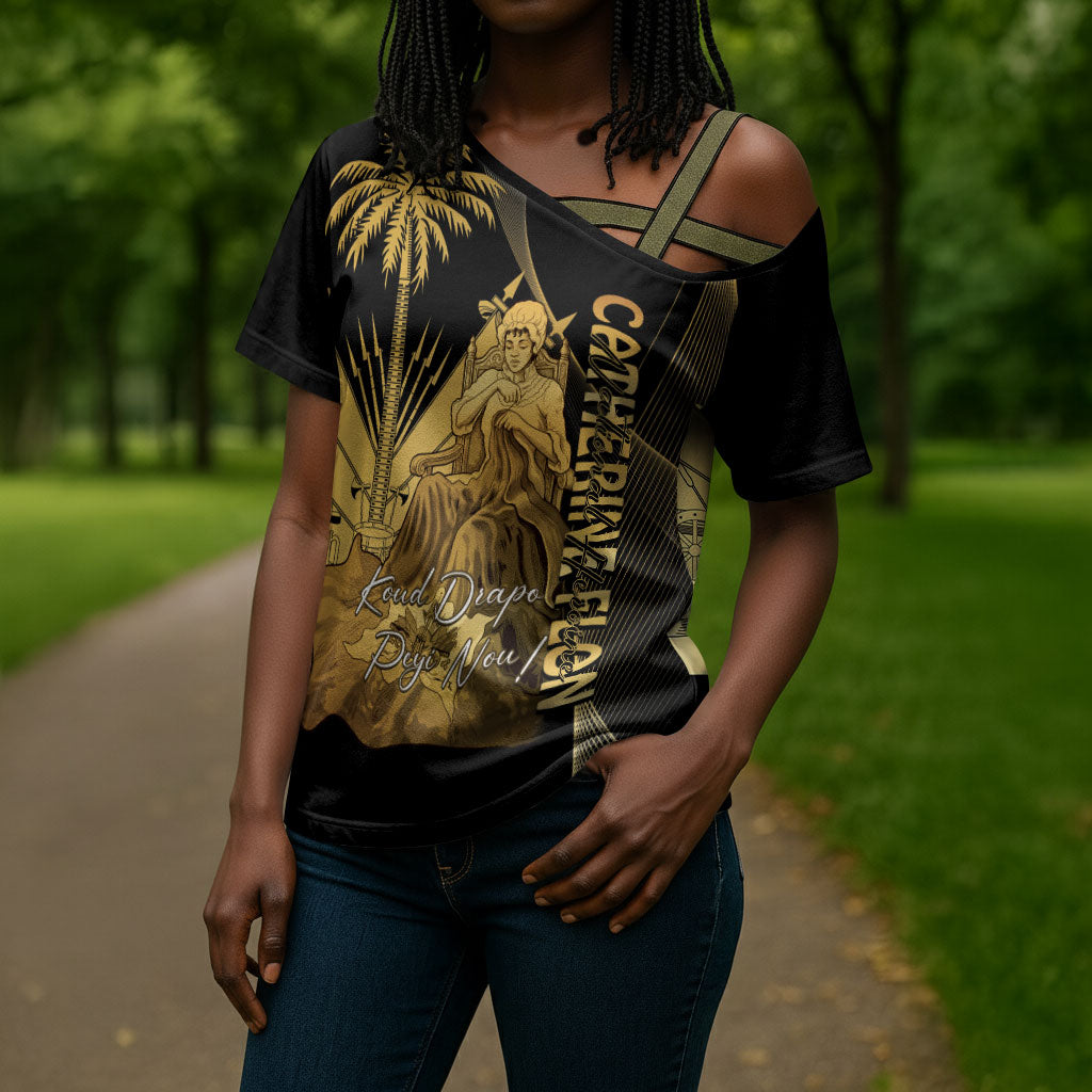 Catherine Flon Haiti Flag Day Cross Shoulder Shirt National Heroine Koud Drapo Peyi Nou