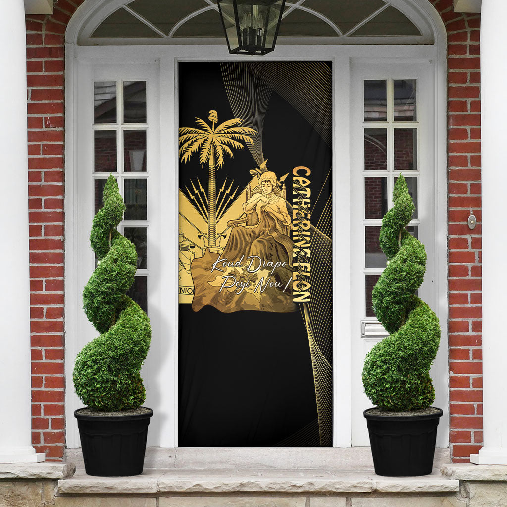 Catherine Flon Haiti Flag Day Door Cover National Heroine Koud Drapo Peyi Nou