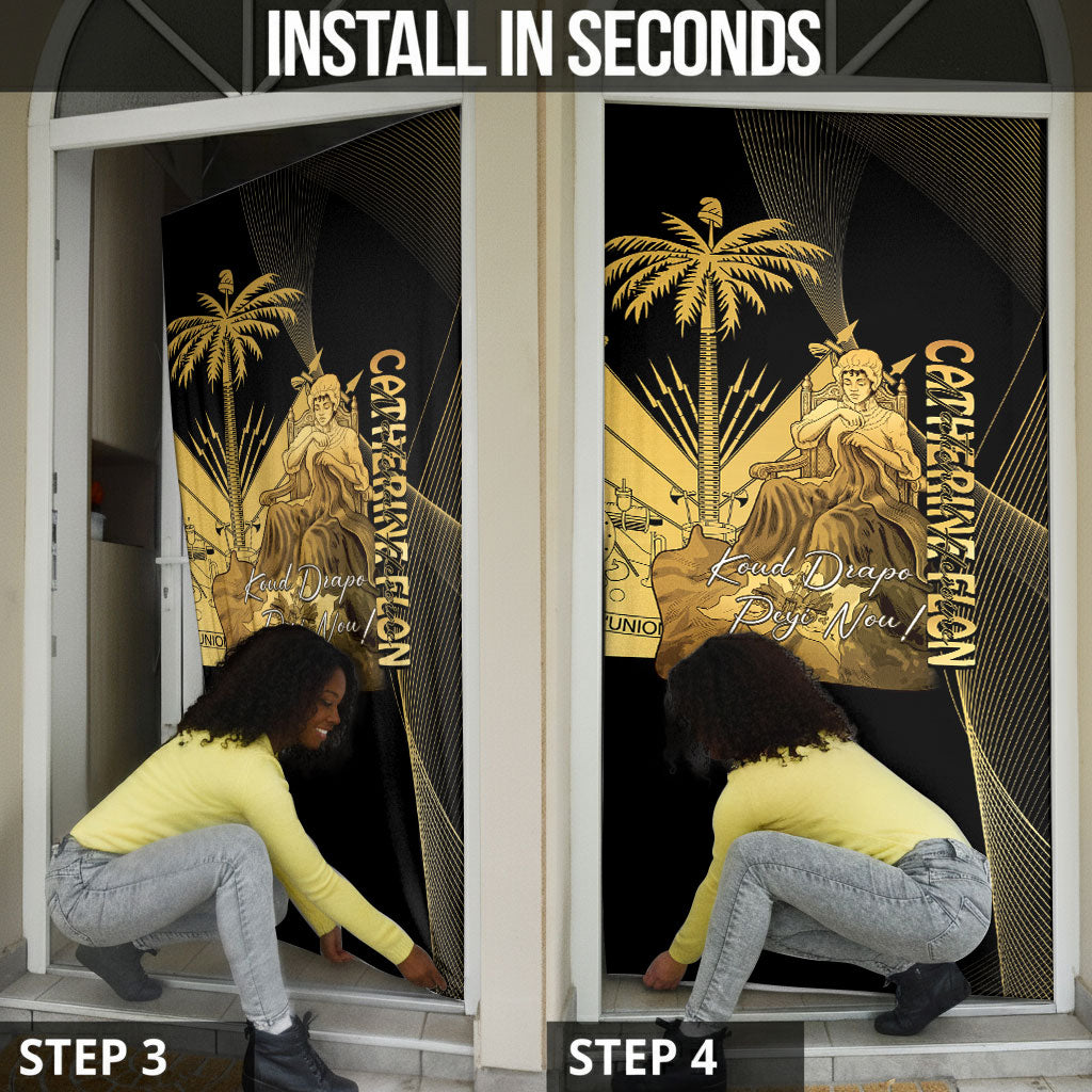 Catherine Flon Haiti Flag Day Door Cover National Heroine Koud Drapo Peyi Nou