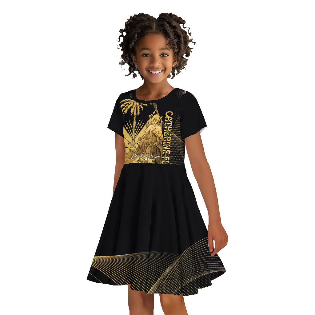 Catherine Flon Haiti Flag Day Kid Short Sleeve Dress National Heroine Koud Drapo Peyi Nou