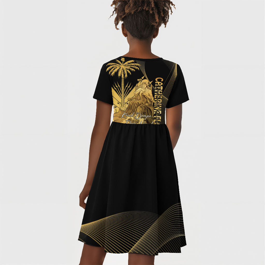 Catherine Flon Haiti Flag Day Kid Short Sleeve Dress National Heroine Koud Drapo Peyi Nou