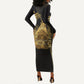 Catherine Flon Haiti Flag Day Long Sleeve Bodycon Dress National Heroine Koud Drapo Peyi Nou