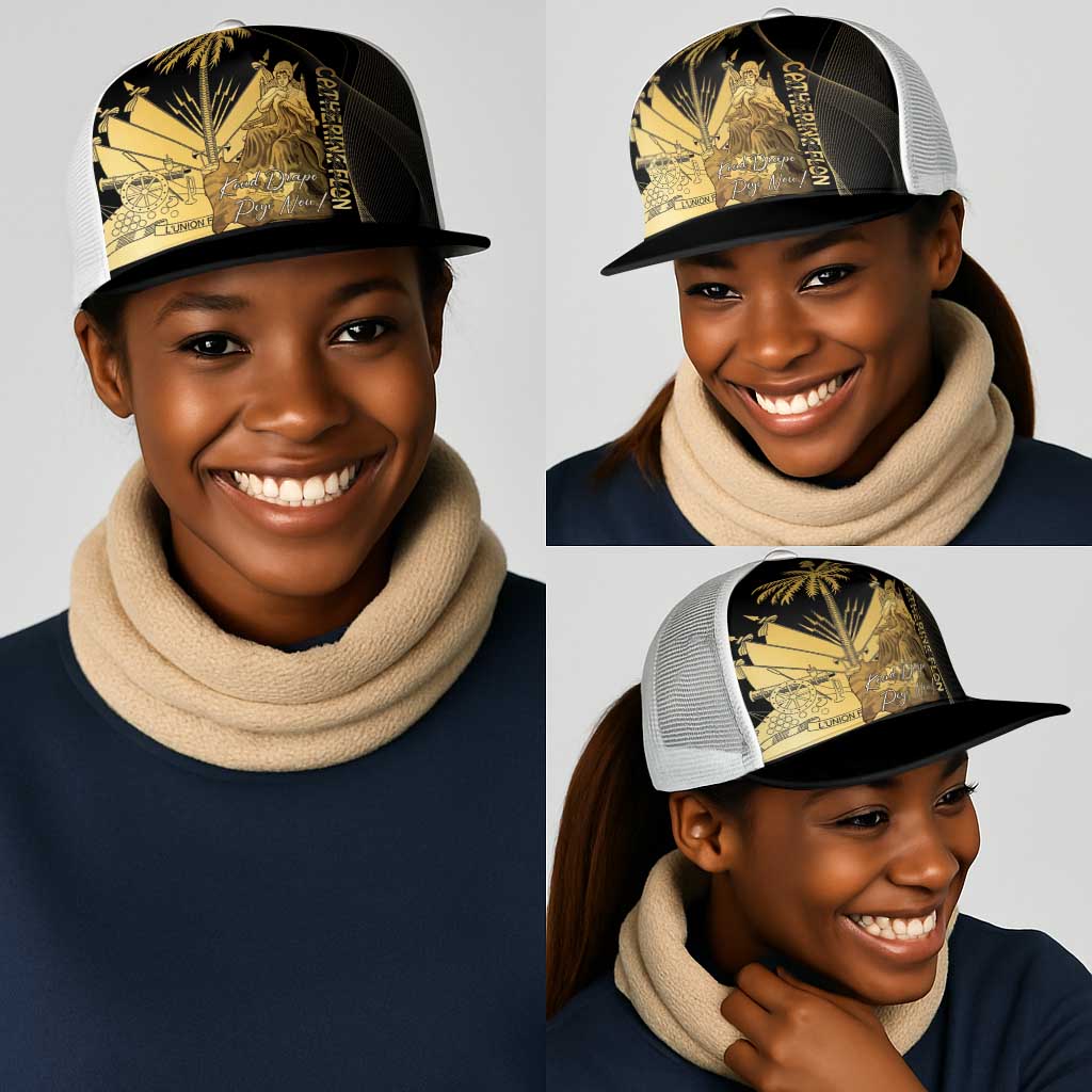 Catherine Flon Haiti Flag Day Mesh Trucker Cap National Heroine Koud Drapo Peyi Nou