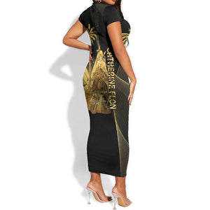 Catherine Flon Haiti Flag Day Short Sleeve Bodycon Dress National Heroine Koud Drapo Peyi Nou