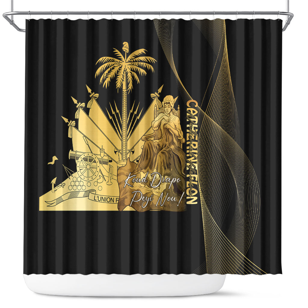Catherine Flon Haiti Flag Day Shower Curtain National Heroine Koud Drapo Peyi Nou