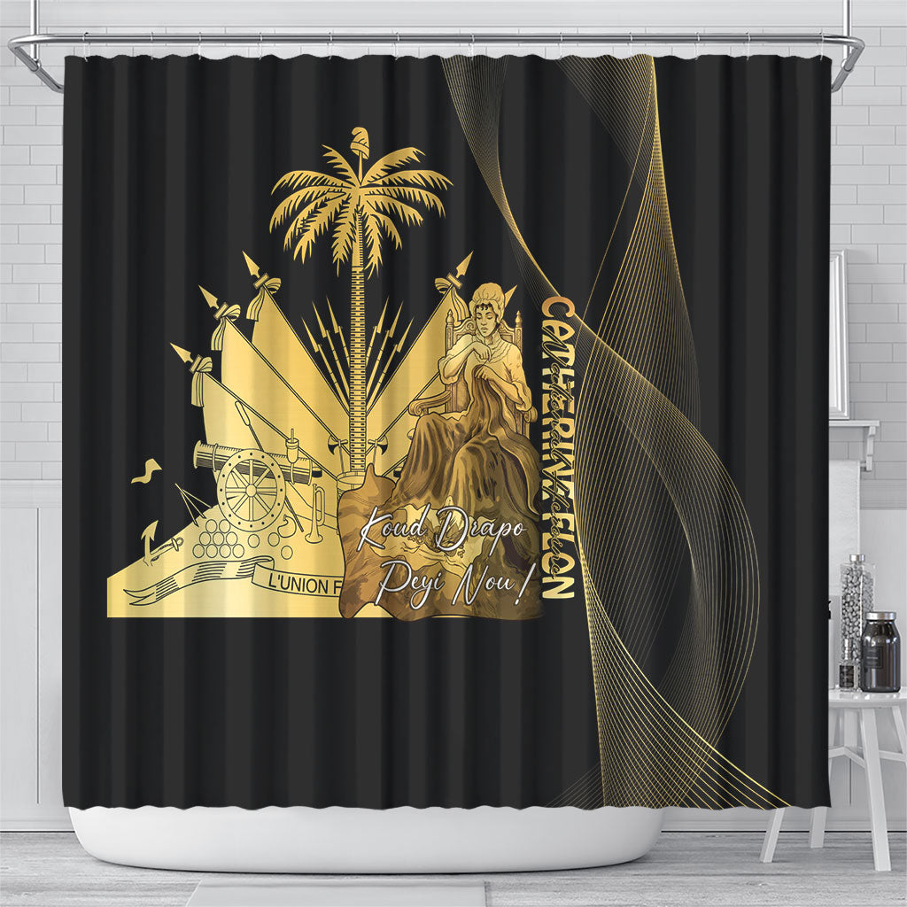 Catherine Flon Haiti Flag Day Shower Curtain National Heroine Koud Drapo Peyi Nou