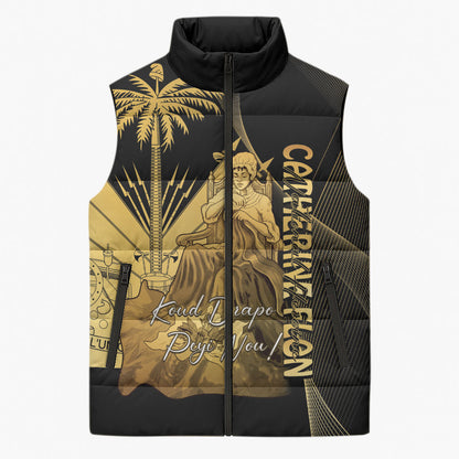 Catherine Flon Haiti Flag Day Sleeveless Puffer Jacket National Heroine Koud Drapo Peyi Nou