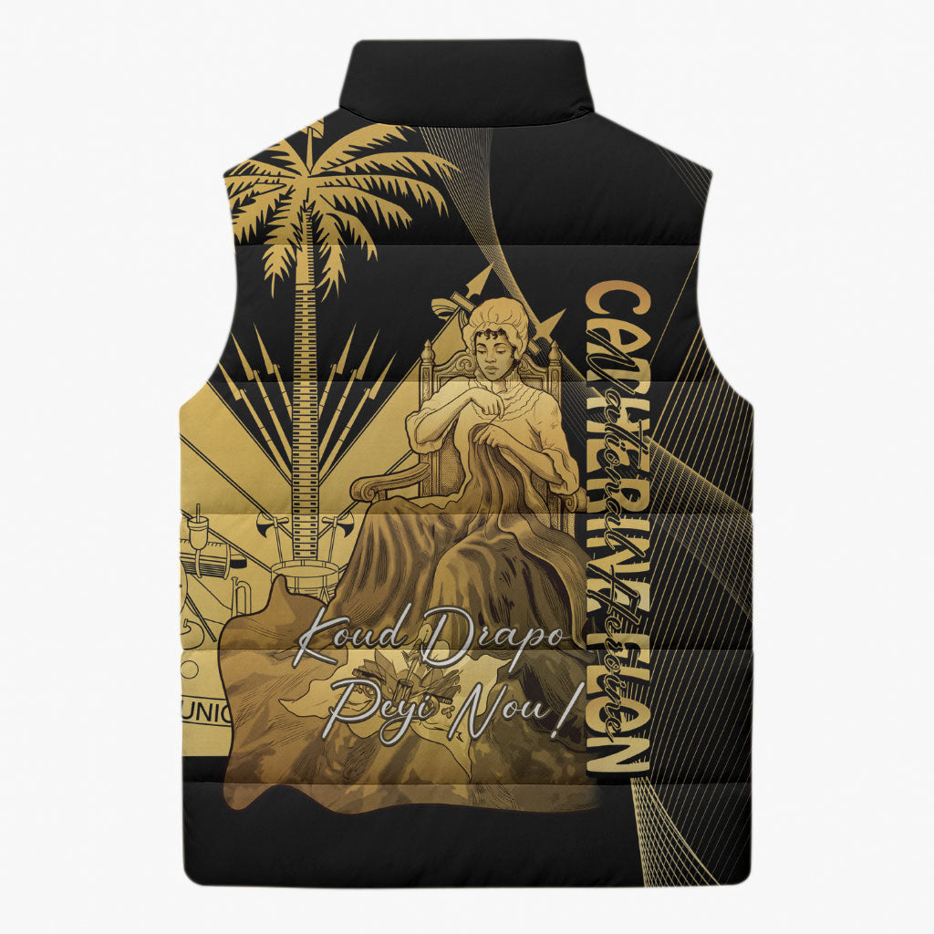 Catherine Flon Haiti Flag Day Sleeveless Puffer Jacket National Heroine Koud Drapo Peyi Nou