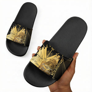 Catherine Flon Haiti Flag Day Slide Sandals National Heroine Koud Drapo Peyi Nou