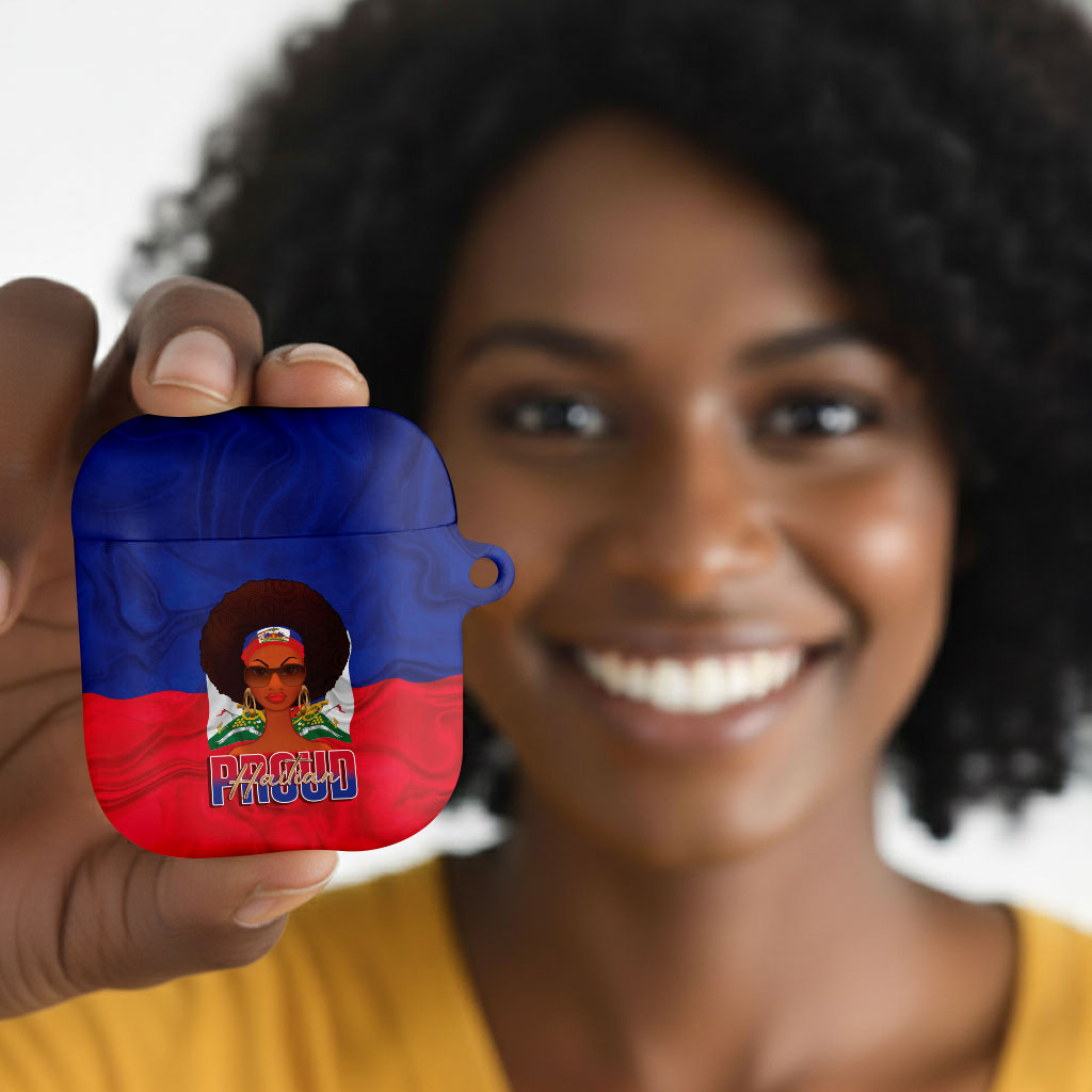 Haiti Flag Day AirPods Case Haitian Women Proud Flag Wave Style