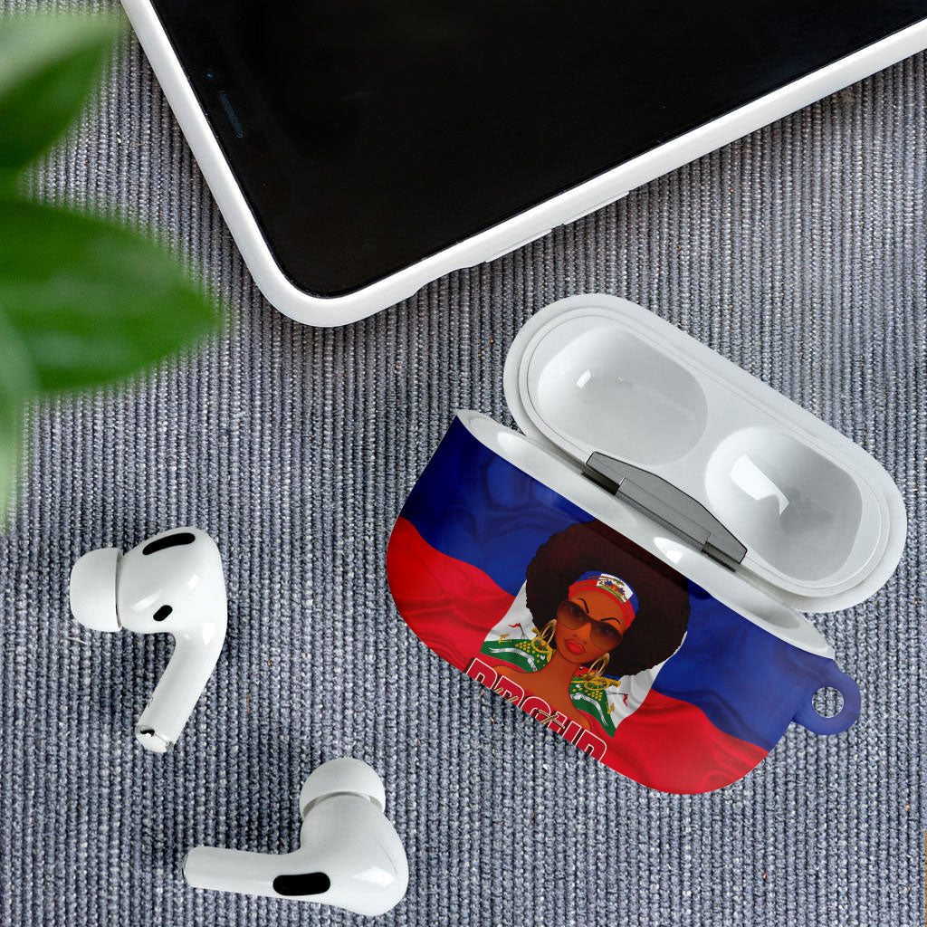 Haiti Flag Day AirPods Case Haitian Women Proud Flag Wave Style