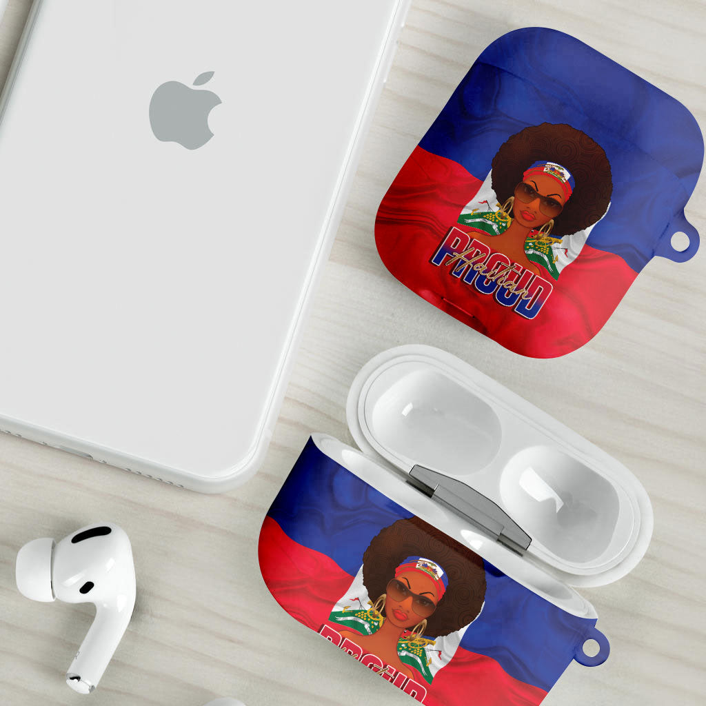 Haiti Flag Day AirPods Case Haitian Women Proud Flag Wave Style