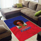 Haiti Flag Day Area Rug Haitian Women Proud Flag Wave Style
