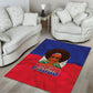 Haiti Flag Day Area Rug Haitian Women Proud Flag Wave Style