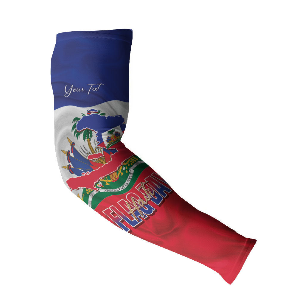 Personalized Haiti Flag Day Arm Sleeves Haitian Women Proud Flag Wave Style