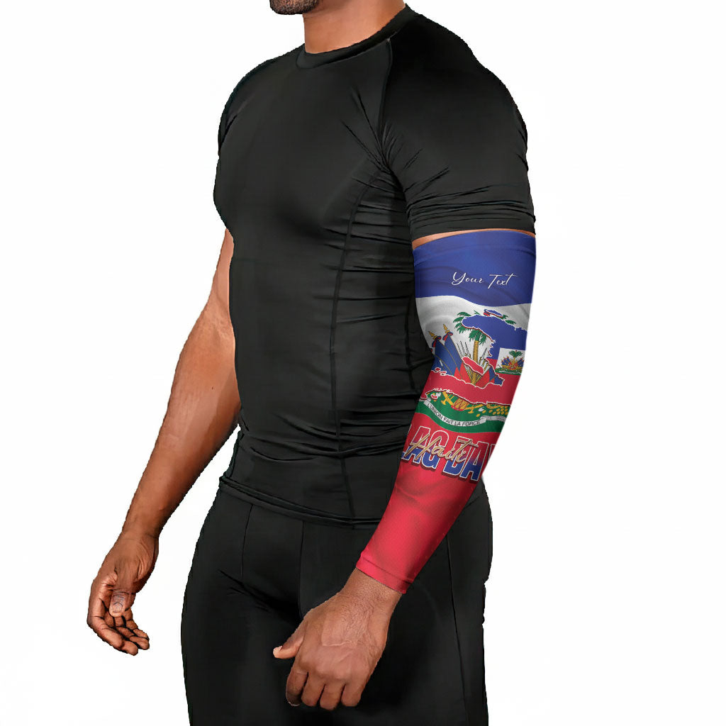 Personalized Haiti Flag Day Arm Sleeves Haitian Women Proud Flag Wave Style