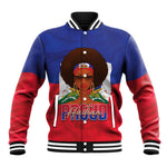 Personalized Haiti Flag Day Baseball Jacket Haitian Women Proud Flag Wave Style