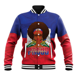Personalized Haiti Flag Day Baseball Jacket Haitian Women Proud Flag Wave Style