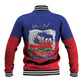 Personalized Haiti Flag Day Baseball Jacket Haitian Women Proud Flag Wave Style