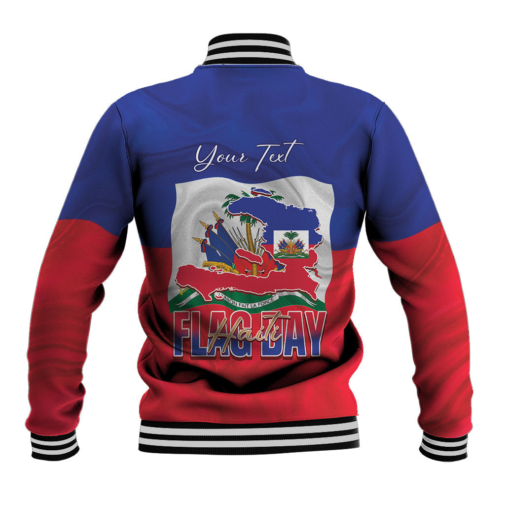 Personalized Haiti Flag Day Baseball Jacket Haitian Women Proud Flag Wave Style