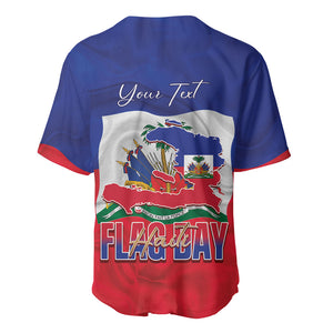 Personalized Haiti Flag Day Baseball Jersey Haitian Women Proud Flag Wave Style