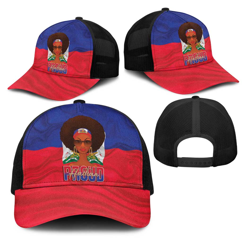 Haiti Flag Day Baseball Net Cap Haitian Women Proud Flag Wave Style
