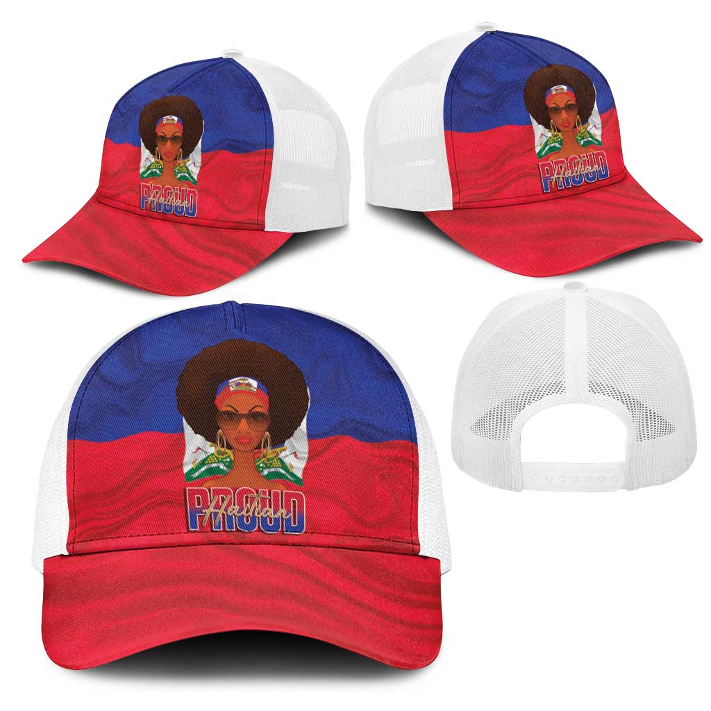 Haiti Flag Day Baseball Net Cap Haitian Women Proud Flag Wave Style