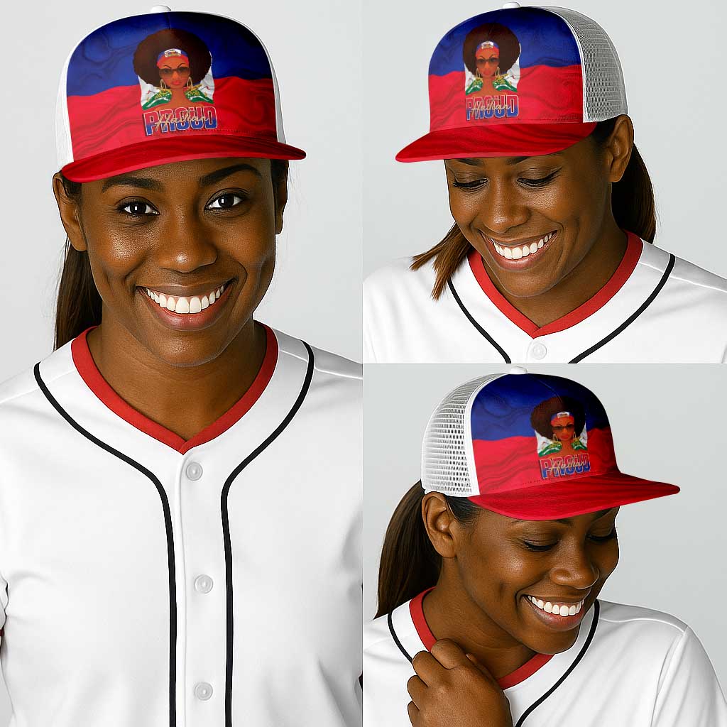 Haiti Flag Day Baseball Net Cap Haitian Women Proud Flag Wave Style