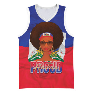Personalized Haiti Flag Day Basketball Jersey Haitian Women Proud Flag Wave Style