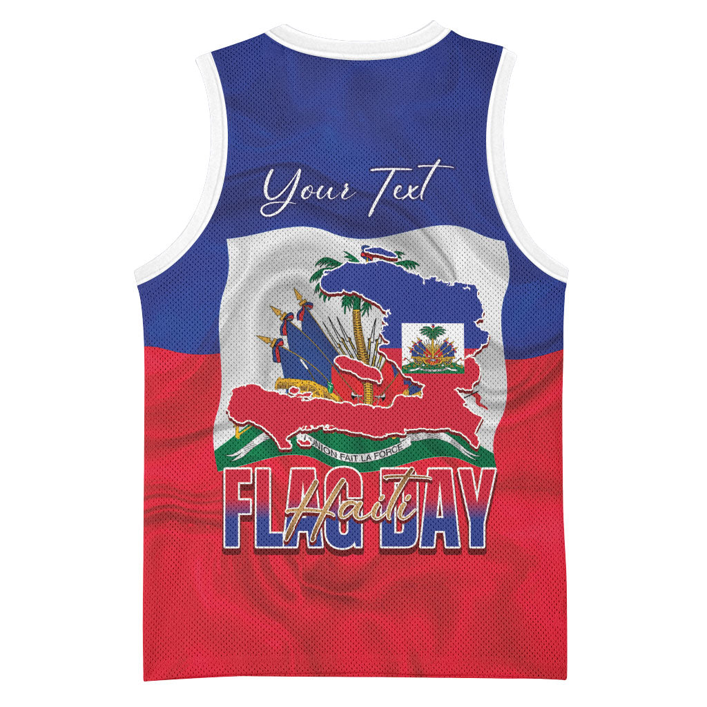 Personalized Haiti Flag Day Basketball Jersey Haitian Women Proud Flag Wave Style