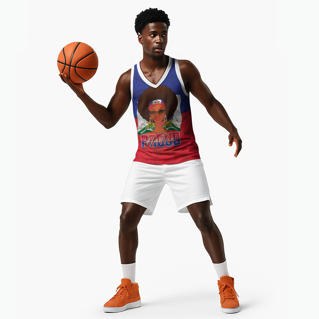 Personalized Haiti Flag Day Basketball Jersey Haitian Women Proud Flag Wave Style