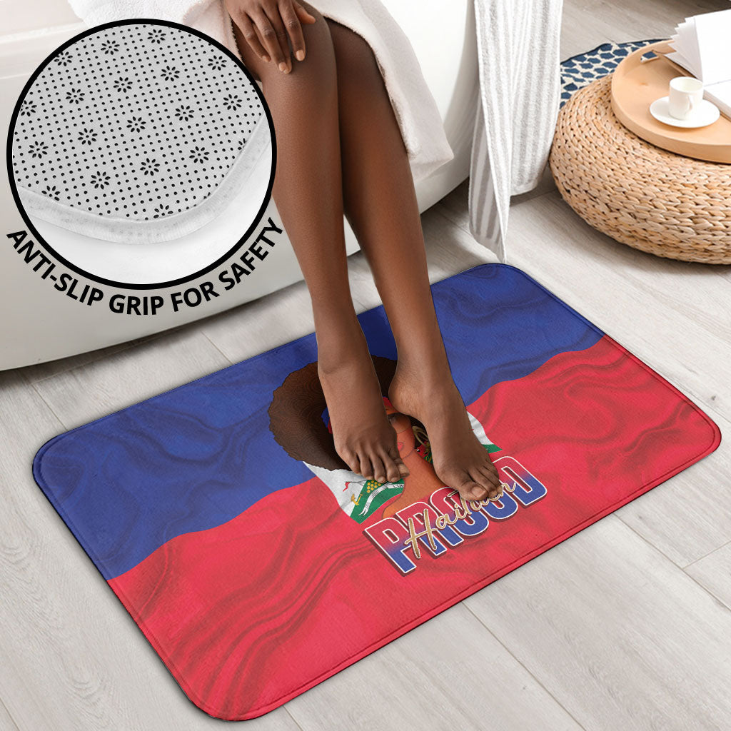 Haiti Flag Day Bathroom Set Haitian Women Proud Flag Wave Style