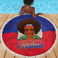 Haiti Flag Day Beach Blanket Haitian Women Proud Flag Wave Style
