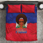 Haiti Flag Day Bedding Set Haitian Women Proud Flag Wave Style