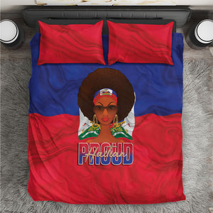 Haiti Flag Day Bedding Set Haitian Women Proud Flag Wave Style