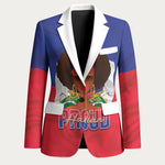Personalized Haiti Flag Day Blazer Haitian Women Proud Flag Wave Style