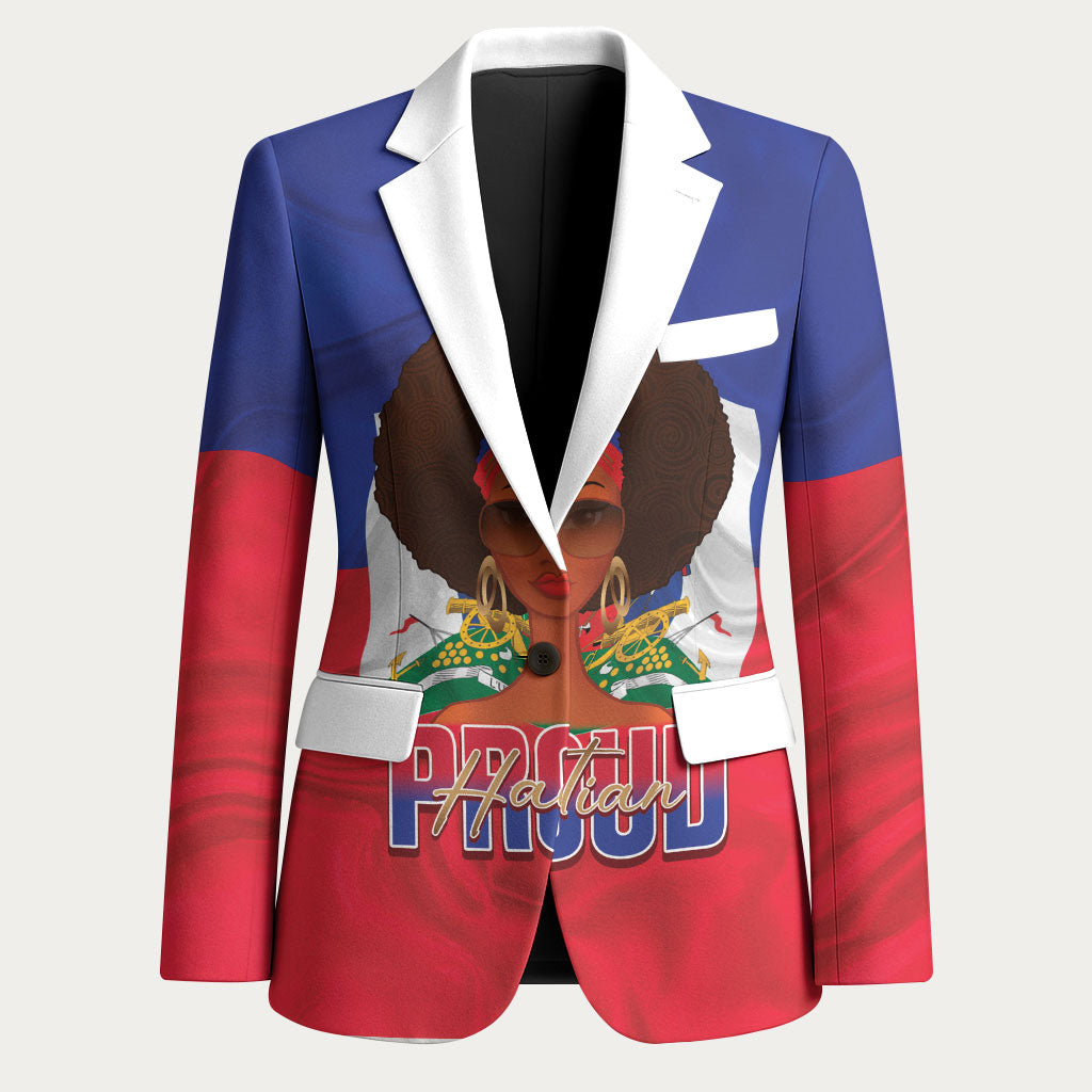 Personalized Haiti Flag Day Blazer Haitian Women Proud Flag Wave Style