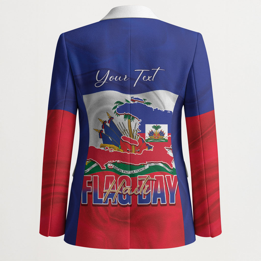Personalized Haiti Flag Day Blazer Haitian Women Proud Flag Wave Style