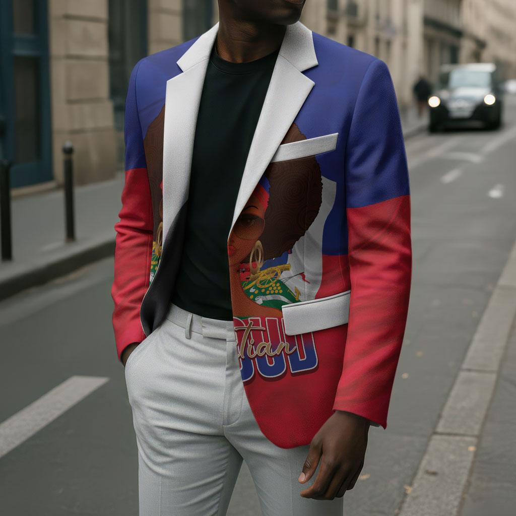 Personalized Haiti Flag Day Blazer Haitian Women Proud Flag Wave Style