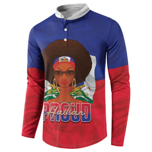 Personalized Haiti Flag Day Button Sweatshirt Haitian Women Proud Flag Wave Style