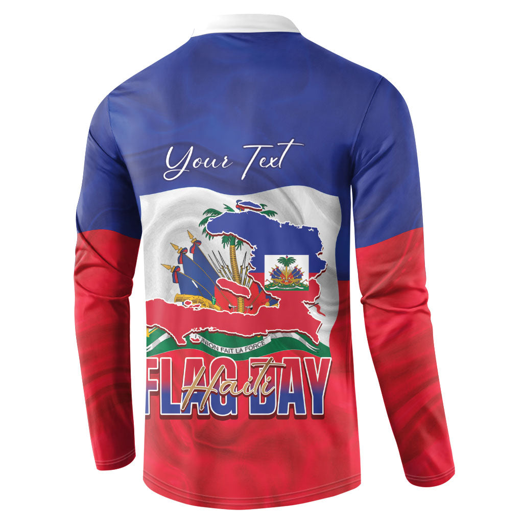 Personalized Haiti Flag Day Button Sweatshirt Haitian Women Proud Flag Wave Style