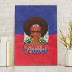 Haiti Flag Day Canvas Wall Art Haitian Women Proud Flag Wave Style