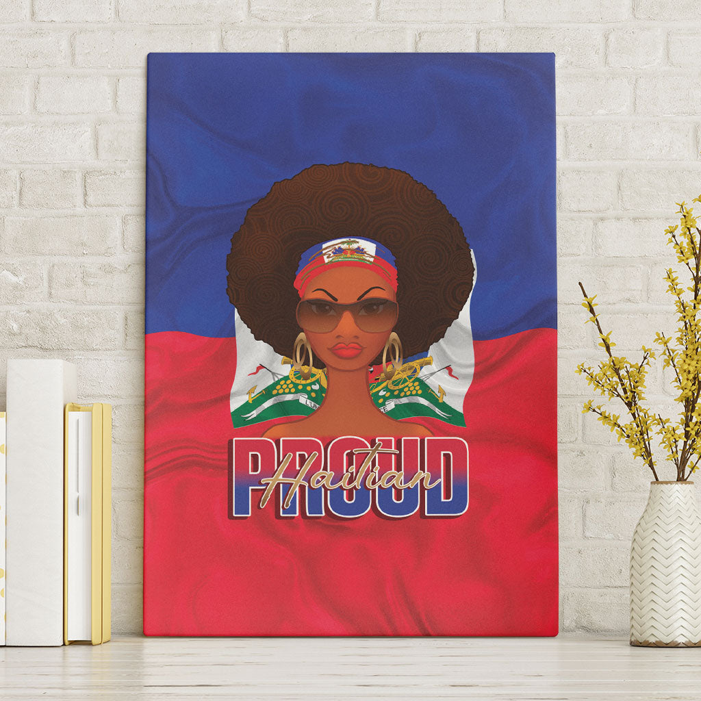 Haiti Flag Day Canvas Wall Art Haitian Women Proud Flag Wave Style
