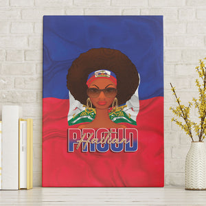 Haiti Flag Day Canvas Wall Art Haitian Women Proud Flag Wave Style