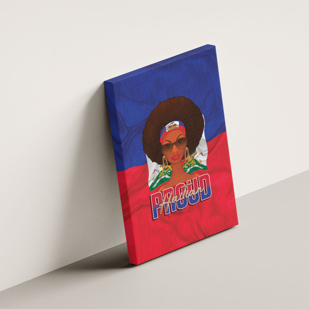Haiti Flag Day Canvas Wall Art Haitian Women Proud Flag Wave Style