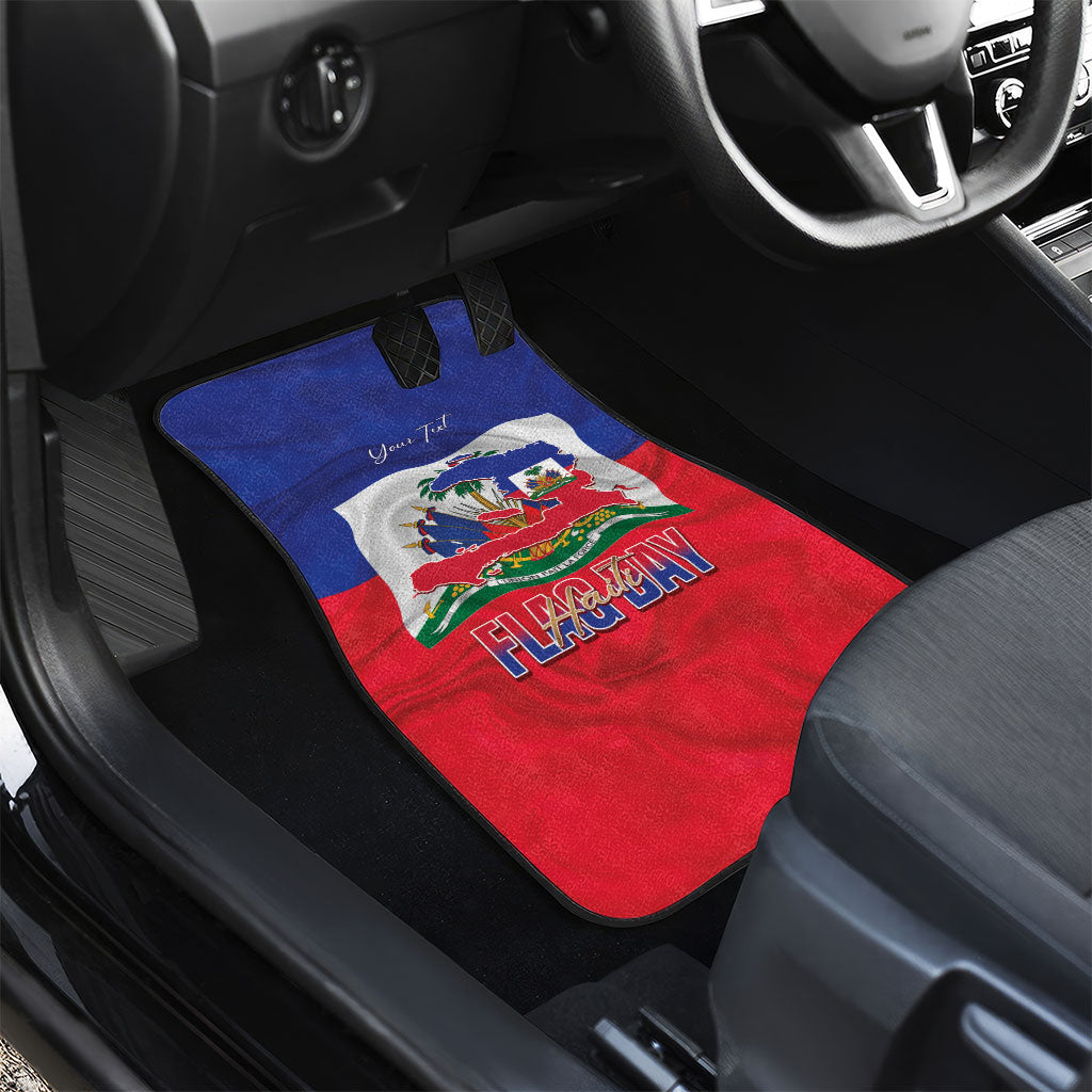 Personalized Haiti Flag Day Car Mats Haitian Women Proud Flag Wave Style