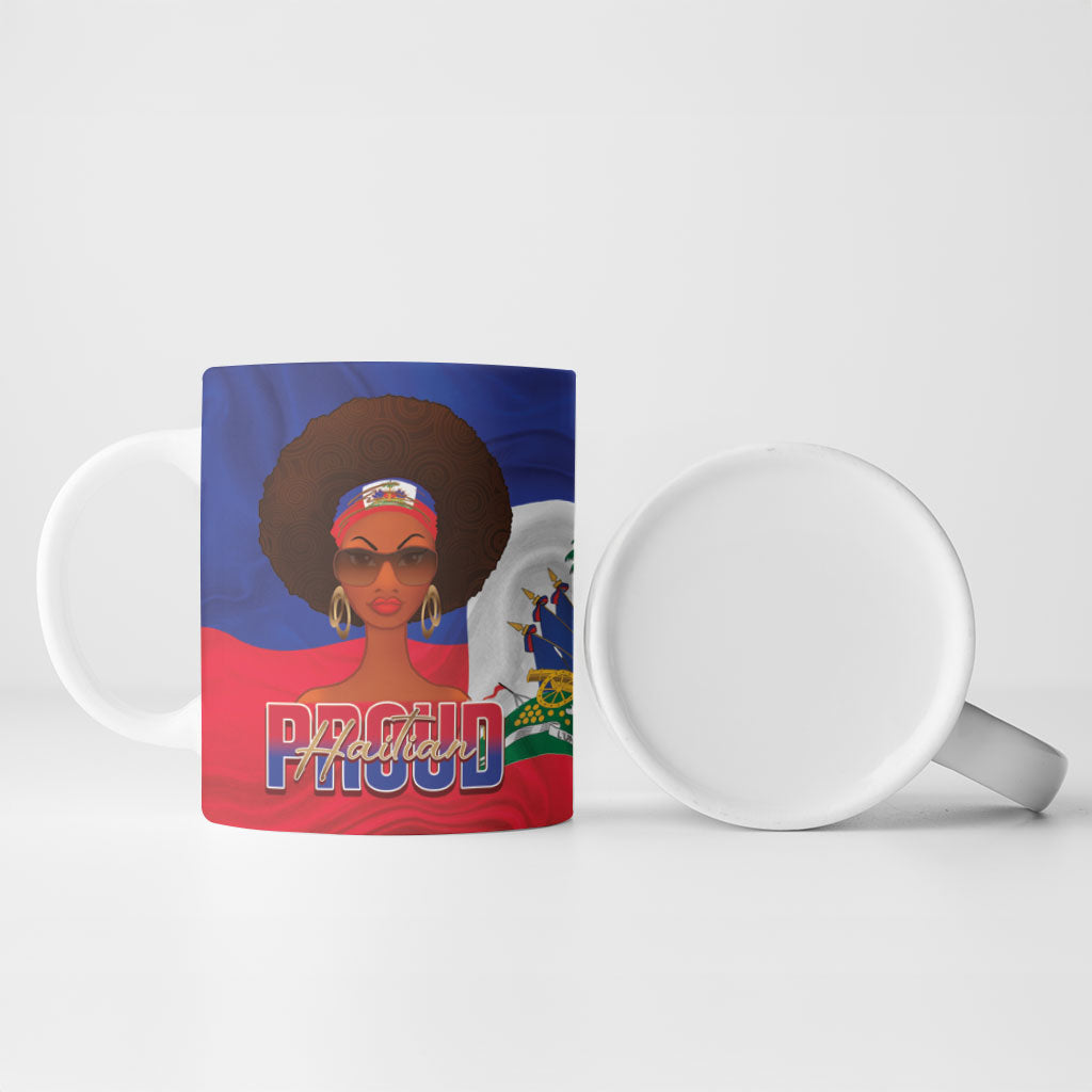 Personalized Haiti Flag Day Ceramic Mug Haitian Women Proud Flag Wave Style